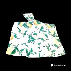 Ann TAYLOR One shoulder fruit print lemons Top Size 14 P NWOT